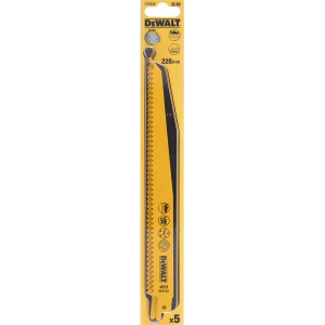 Полотно пильное 228 мм (5 шт., дерево с гвоздями/твердый пластик) DeWalt DT2349