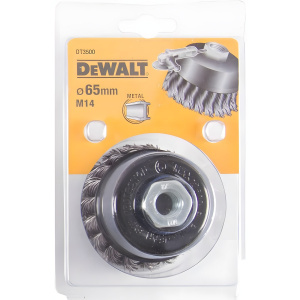 Щетка чашечная 65 x 18 мм (пучки, витая проволока, M14) DEWALT DT3500-QZ