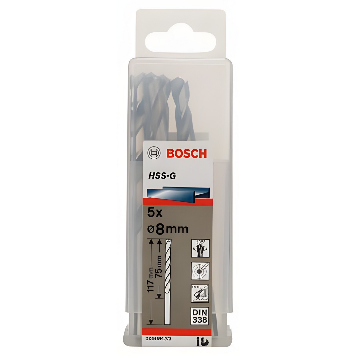 Сверло по металлу 8.0 х 117 мм (1 шт.) HSS-G BOSCH 2608595072