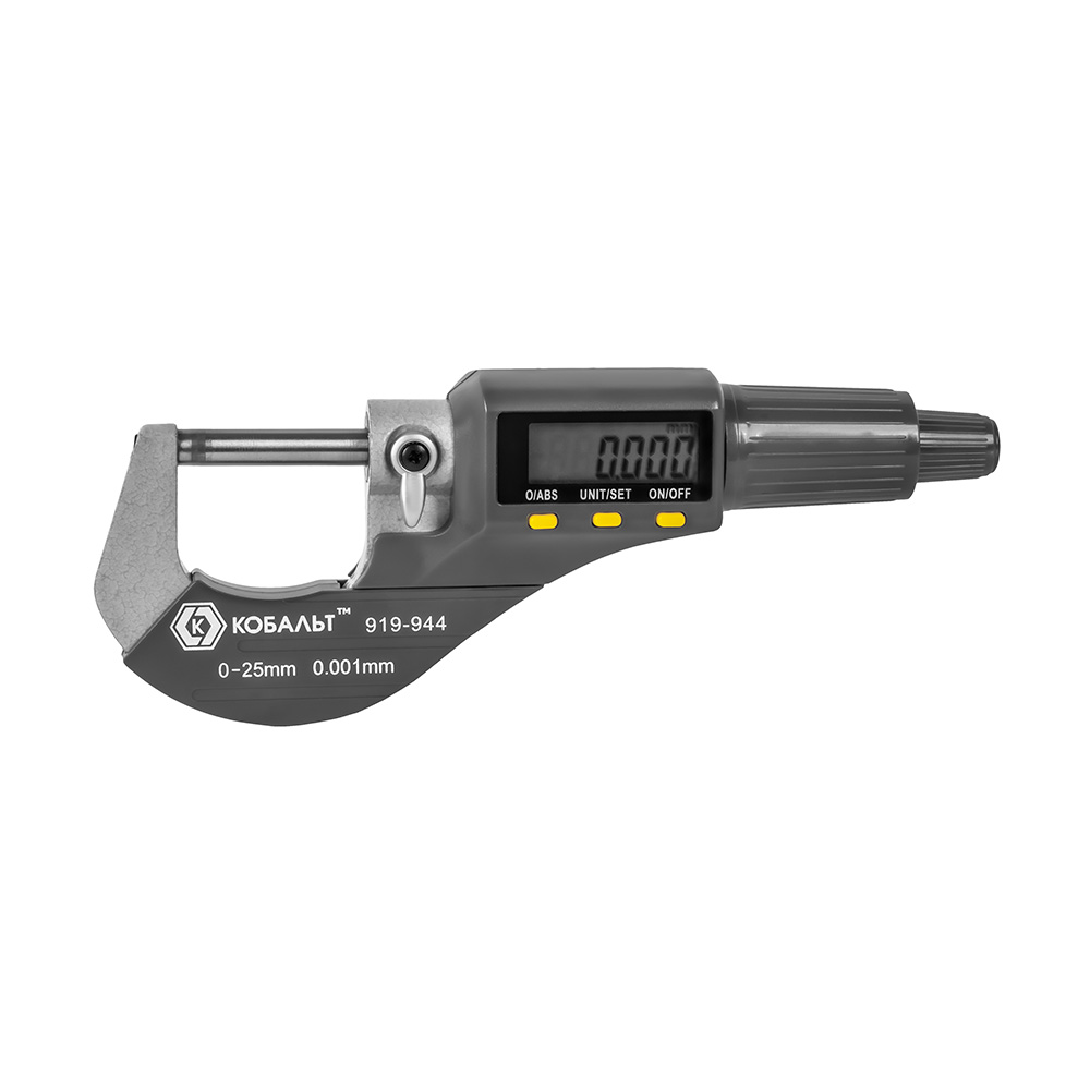 Микрометр цифровой 0 - 25 мм (точность 0,01 мм, кейс) КОБАЛЬТ 919-944