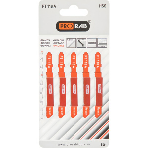 Пилки лобзиковые PT318A (металл, 5 шт.) PRORAB