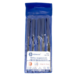 Набор надфилей 160 мм №1 (5 шт., обрезиненные ручки) КОБАЛЬТ 790-106