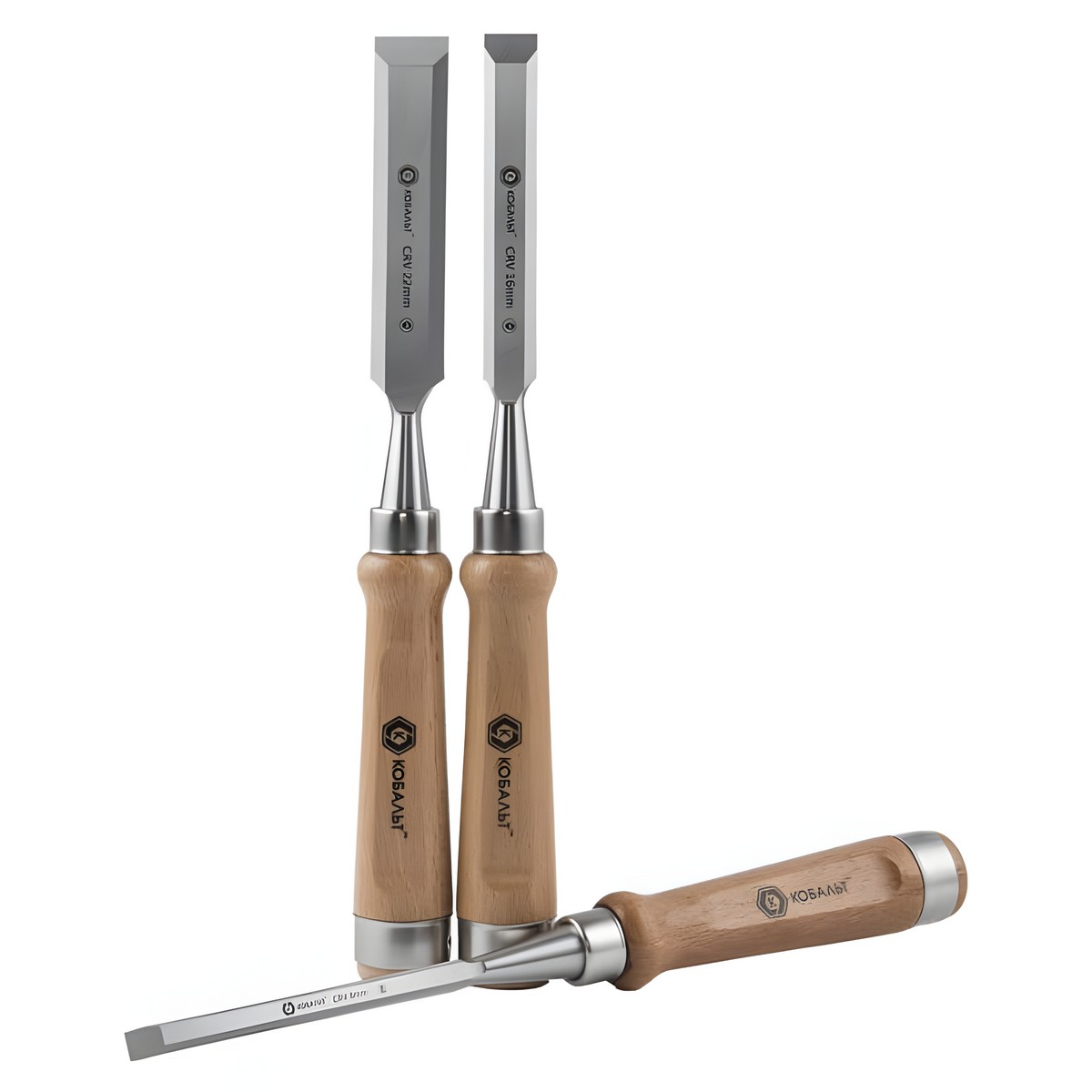 Набор стамесок 3 шт. (8/16/22 мм, деревянные ручки) КОБАЛЬТ 245-862