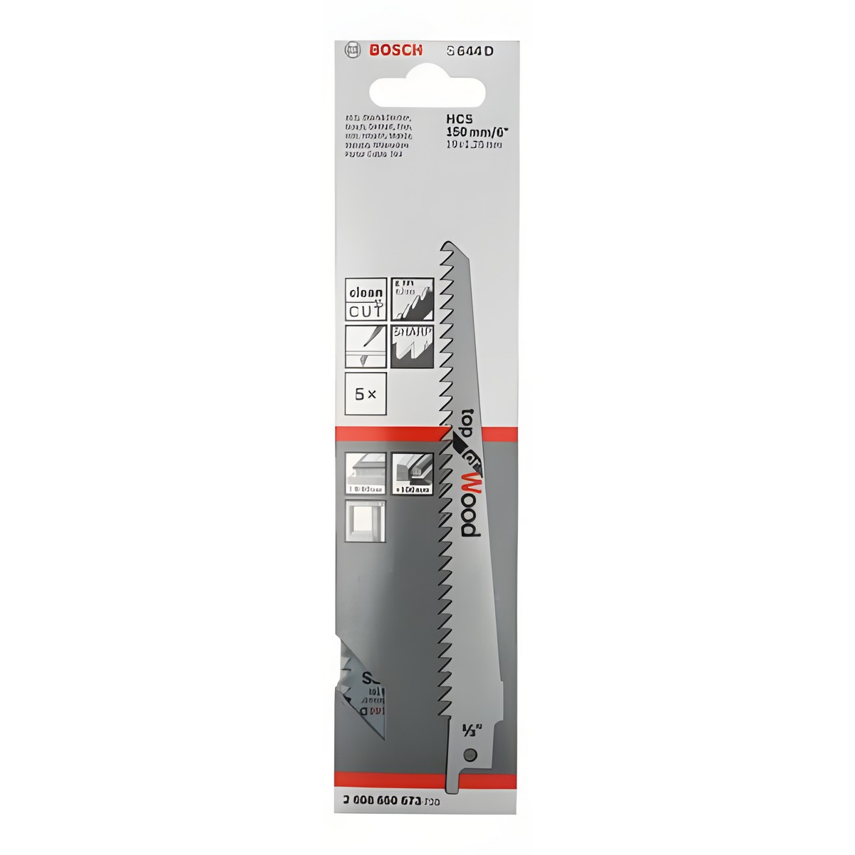 Полотно пильное 150 мм S 644 D Top for Wood (5 шт.) BOSCH 2608650673