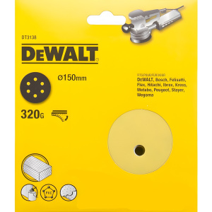 Круг шлифовальный 150 мм P320 (1 шт., дерево, краска) DeWalt DT3138-QZ