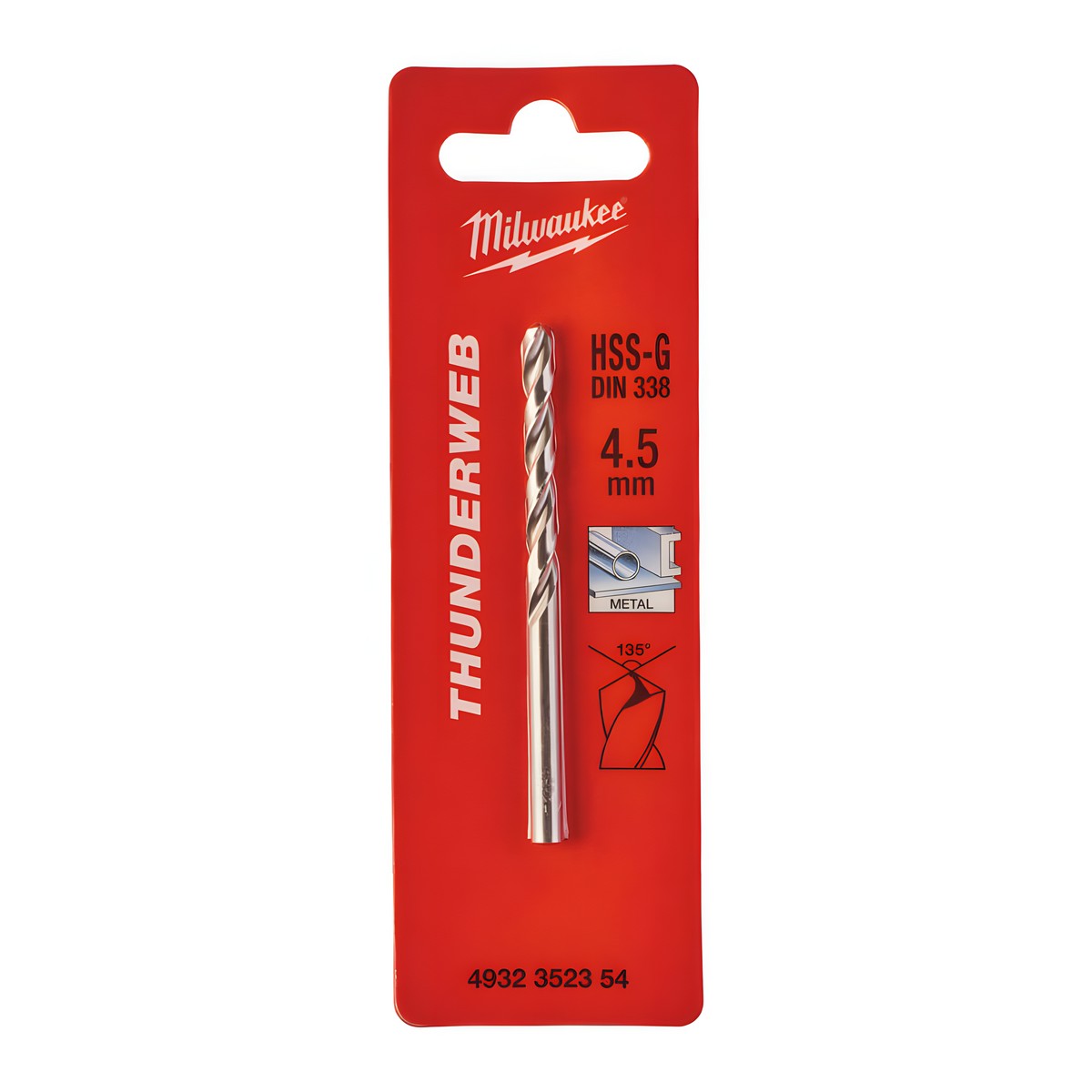 Сверло по металлу 4,5 х 80 мм (1 шт.) HSS-G Thunderweb MILWAUKEE 4932352354