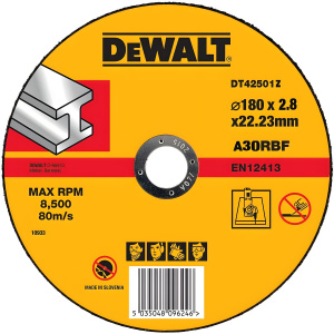 Диск отрезной 180 х 2.8 х 22.2 мм (металл) Industrial DeWalt DT42501Z-QZ