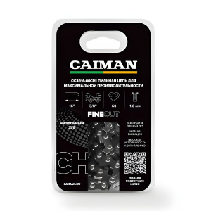 Цепь 16'', 3/8'', 1.6 мм (60 звеньев, чизель) Caiman CC3816-60CH