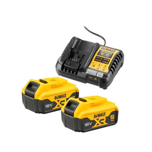 Набор (2 х DCB184 18V/5Ah + DCB1104) DeWalt DCB1104P2-QW