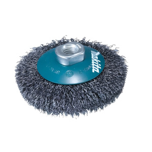 Щетка коническая 100 мм (для УШМ, М14, сталь 0.3 мм) MAKITA D-39827