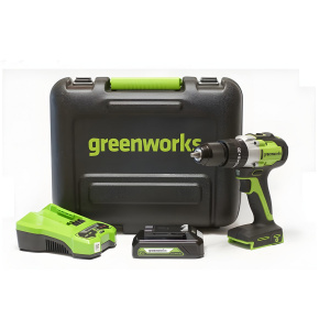 Дрель-шуруповерт аккумуляторная ударная GREENWORKS GD24DD60 3704107UA