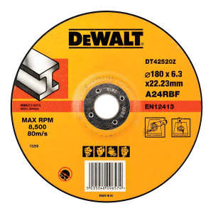 Диск обдирочный 180 х 6.3 х 22.2 мм (металл) Industrial DeWalt DT42520Z