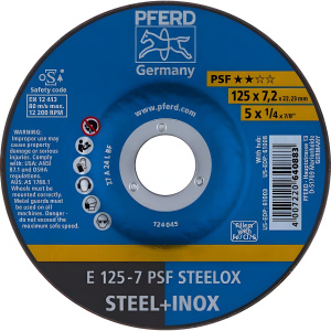 Круг шлифовальный E 125-7 PSF STEELOX Pferd