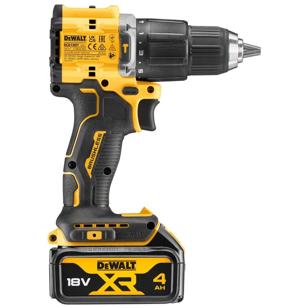 Дрель аккумуляторная ударная DEWALT DCD100YM2T-QW