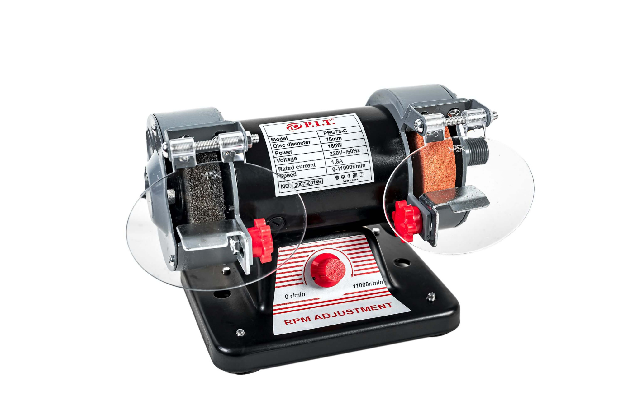Станок точильный электрич. P.I.T. PBG75-C МАСТЕР (160 Вт, 0-11000 об/мин, ф75*20*10мм, гибкий вал)