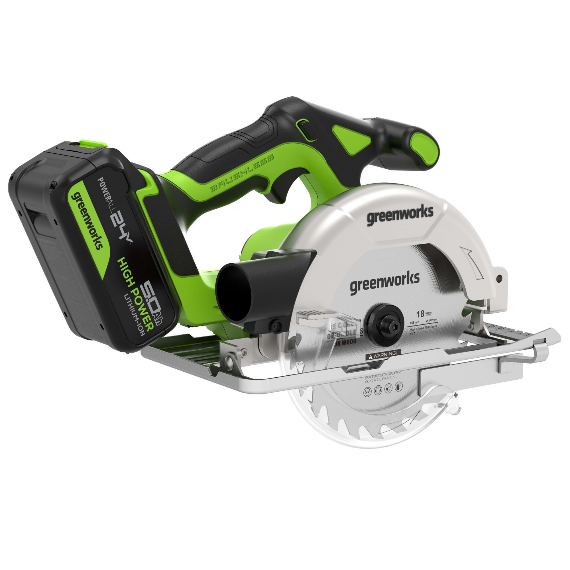 Пила циркулярная аккумуляторная GREENWORKS GD24CS165 1501607CUG