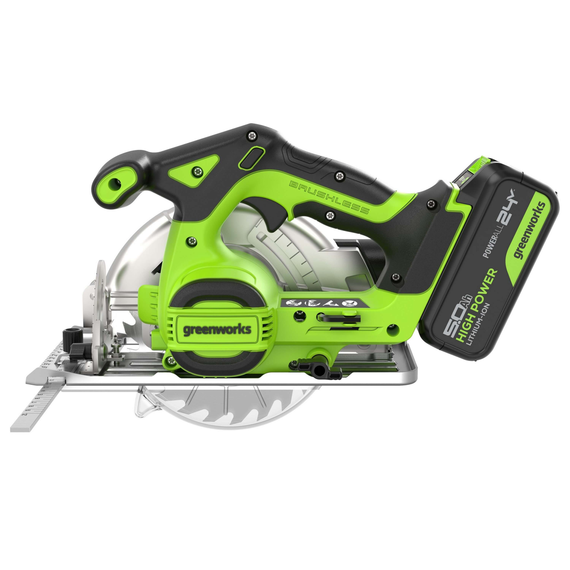 Пила циркулярная аккумуляторная GREENWORKS GD24CS165 1501607CUG